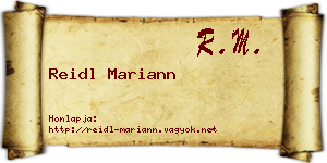 Reidl Mariann névjegykártya